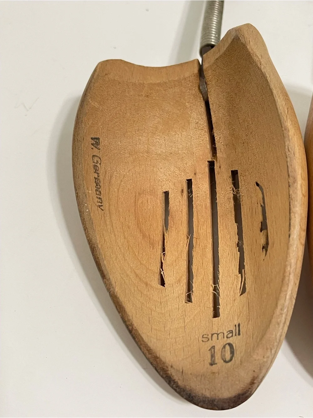Vintage Formwell Natural Wood Adjustable Shoe Trees Foldable W Germany Small 10